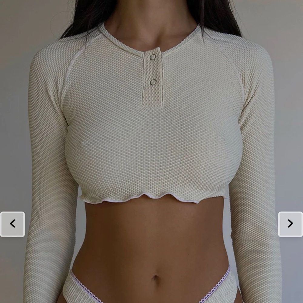 Long sleeve shirt - viola waffle long sleeve - Frankie’s bikinis